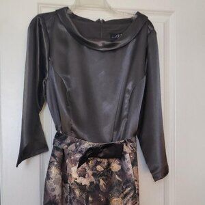 NWOT Midnight Velvet Rolled Collar Jacquard Cocktail Dress